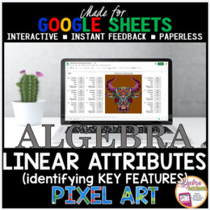 Google Sheets Digital Pixel Art Math Linear Equations: Identifying Key Features
