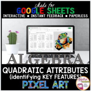Google Sheets Digital Pixel Art Math Quadratic Equations Key Attributes