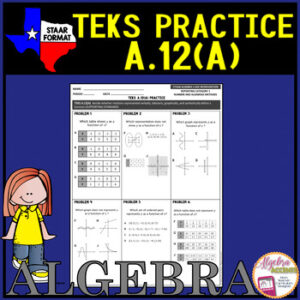 Algebra 1 STAAR TEKS A.12A Identifying Functions