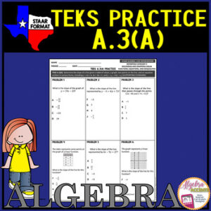 Algebra 1 STAAR TEKS A.3A Slope of a Line