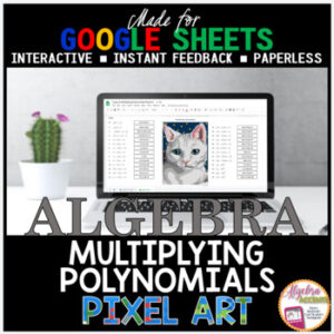 Google Sheets Digital Pixel Art Math Multiplying Polynomials