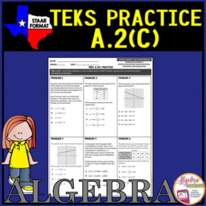 Algebra 1 STAAR TEKS A.2C Writing Linear Equations
