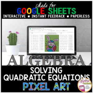 Quadratic Formula | Solving Quadratic Equations Digital Pixel Art Easter Algebra