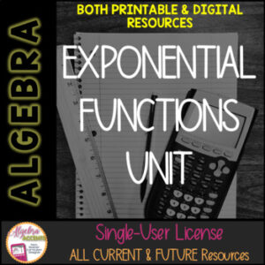 BACK TO SCHOOL Algebra 1 Curriculum Exponential Functions | Printable | Digital