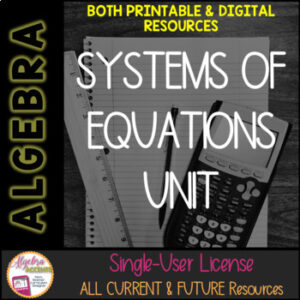 BACK TO SCHOOL Algebra 1 Curriculum Systems of Equations | Printable and Digital