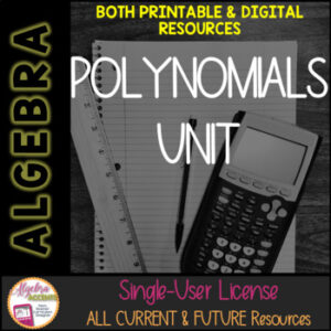 BACK TO SCHOOL | Algebra 1 Curriculum | Polynomials | Printable and Digital