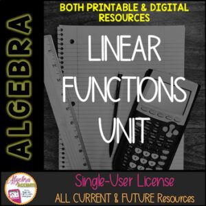 BACK TO SCHOOL | Algebra 1 Curriculum l Linear Functions | Printable and Digital