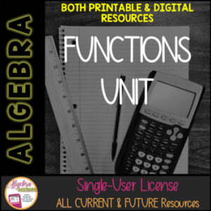 BACK TO SCHOOL | Algebra 1 Curriculum Functions Unit | Printable and Digital