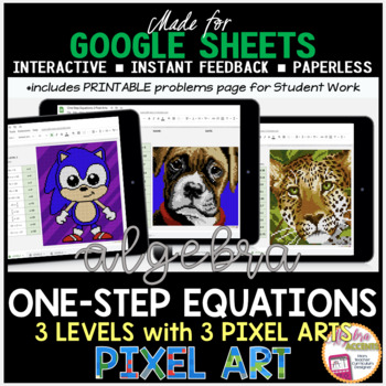 Google Sheets Digital Pixel Art Math Solving One Step Equations ...