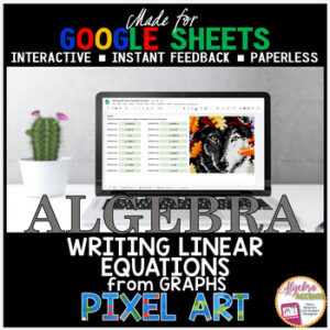 Google Sheets Digital Pixel Art Math Writing Linear Equations from Graphs