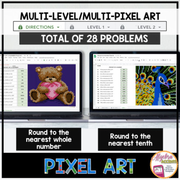VALENTINES DAY Math Percent of a Number Google Sheets Digital Pixel Art ...
