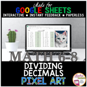 Google Sheets Digital Pixel Art Math Dividing Decimals