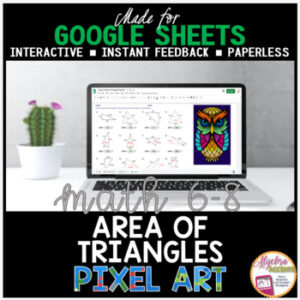 Google Sheets Digital Pixel Art Math Area of Triangles