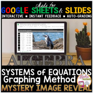 Google Sheets Algebra 1 Systems of Equations | Graphing Method MYSTERY REVEAL