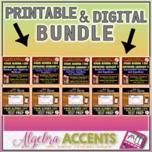 STAAR ALGEBRA 1 EOC by Reporting Categories Printable and Digital Bundle