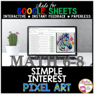 Google Sheets Digital Pixel Art Math Simple Interest
