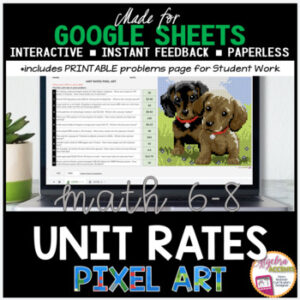 Google Sheets Digital Pixel Art Unit Rate Easter | Spring | Non Seasonal