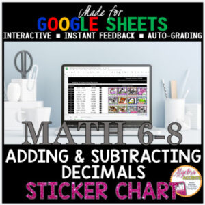 Google Sheets Adding and Subtracting Decimals DIGITAL STICKER CHART