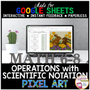 Spring Math Google Sheets Digital Pixel Art Operations with Scientific Notation