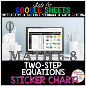 GOOGLE SHEETS Solving Two Step Equations DIGITAL STICKER CHART
