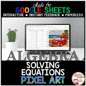 Digital Pixel Art Solving One Two Multi Step Equations | Summer Algebra 1