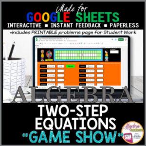 Google Sheets Digital Game Show Solving Two Step Equations