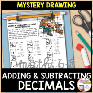 Adding Subtracting Decimals (to hundredths place) Math Mystery Picture Drawing