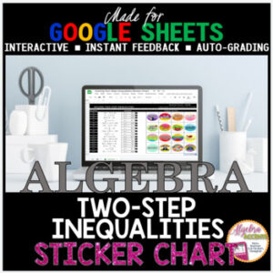 Solving Two Step Inequalities DIGITAL STICKER CHART