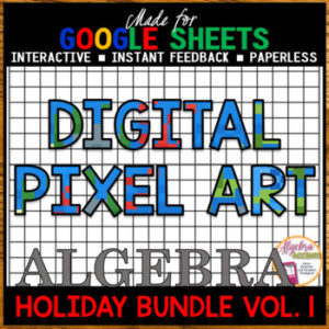 BACK TO SCHOOL | Digital Pixel Art Algebra 1 Holiday Bundle Volume 1