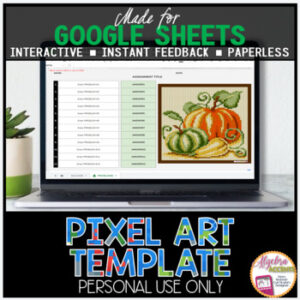 GOOGLE SHEETS DIY Digital Pixel Art Template EDITABLE | Thanksgiving Activity