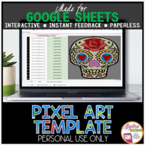 GOOGLE SHEETS DIY Digital Pixel Art Template EDITABLE | Halloween