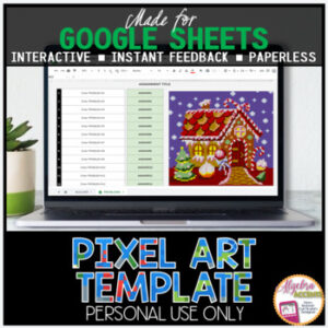 Christmas Winter GINGERBREAD HOUSE DIY Digital Pixel Art Template EDITABLE