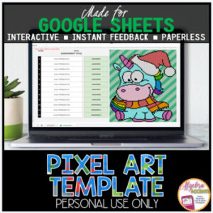 ANY SUBJECT DIY Digital Pixel Art Template EDITABLE | Christmas Winter Unicorn