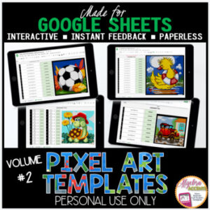 BACK TO SCHOOL | DIY Digital Pixel Art Templates Volume 2 EDITABLE Bundle