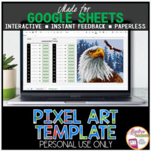 GOOGLE SHEETS DIY Digital Pixel Art Template EDITABLE | Eagle