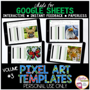BACK TO SCHOOL | DIY Digital Pixel Art Templates Volume 3 EDITABLE Bundle