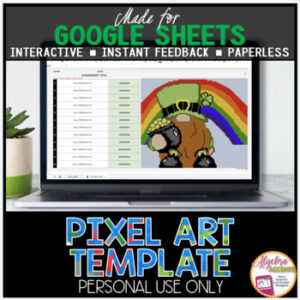 DIY Digital Pixel Art Template EDITABLE | St. Patrick's Day Leprechaun