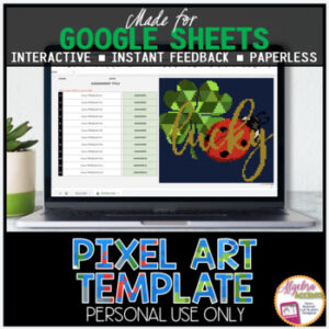 ST PATRICKS DAY DIY Digital Pixel Art Template EDITABLE | Lucky Clover Ladybug