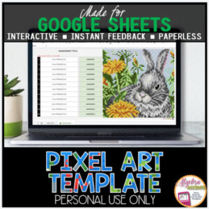 DIY Digital Pixel Art Template EDITABLE | Gray Bunny