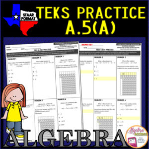 Algebra 1 STAAR TEKS A.5A Solving Equations