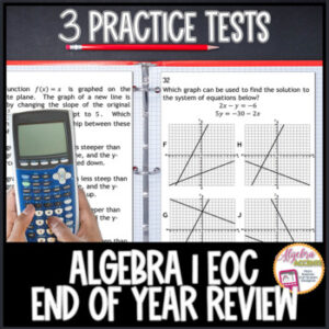 Algebra 1 End of Year STAAR EOC Review | TEST PREP BUNDLE