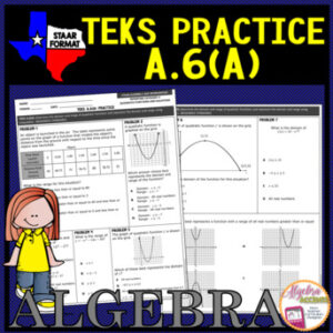 Algebra 1 STAAR TEKS A.6A Domain and Range of Quadratic Functions
