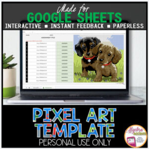 DIY Digital Pixel Art Template EDITABLE | Dachshund Pups