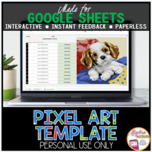 GOOGLE SHEETS DIY Digital Pixel Art Template EDITABLE | Puppy