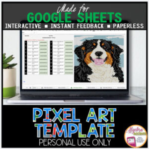 GOOGLE SHEETS DIY Digital Pixel Art Template EDITABLE | St. Bernard