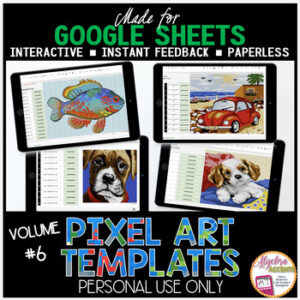 BACK TO SCHOOL | DIY Digital Pixel Art Templates Volume 6 EDITABLE Bundle