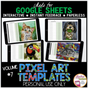 BACK TO SCHOOL | DIY Digital Pixel Art Templates Volume 7 EDITABLE Bundle