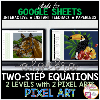 Google Sheets Digital Pixel Art Math Solving Two Step Equations ...