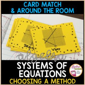 Solving Systems of Equations using Any Method Superhero Card Match Activity