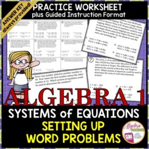Writing Systems of Equations: Setting Up Word Problems